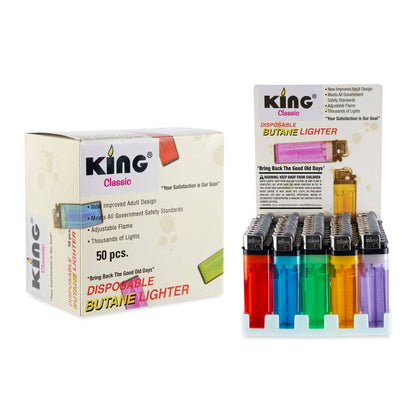 King Classic Disposable Butane Lighter Assorted Color