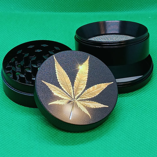 4 pc gold pot leaf grinder 2"