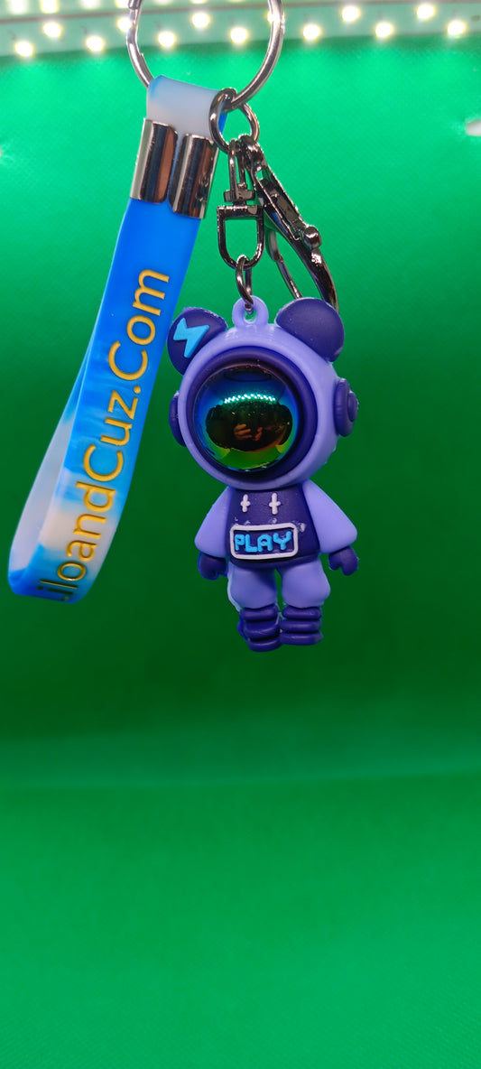 Purple astronaut keychain