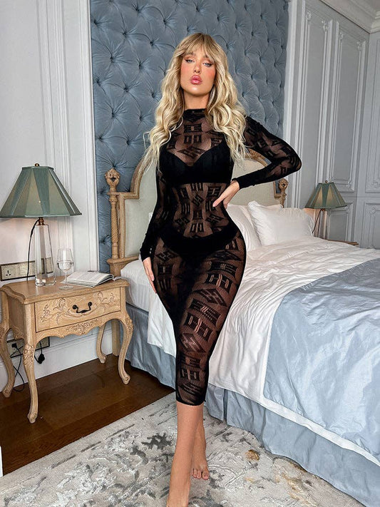 See Through Hollow Out Lingerie Dress Bodystocking