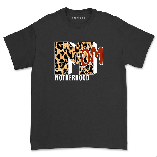 Women Retro Mom Motherhood Shirt Funny Leopard Print Letter Mama T-Shirt