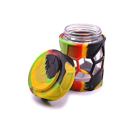 Stackable Silicone wrapped glass storage jar