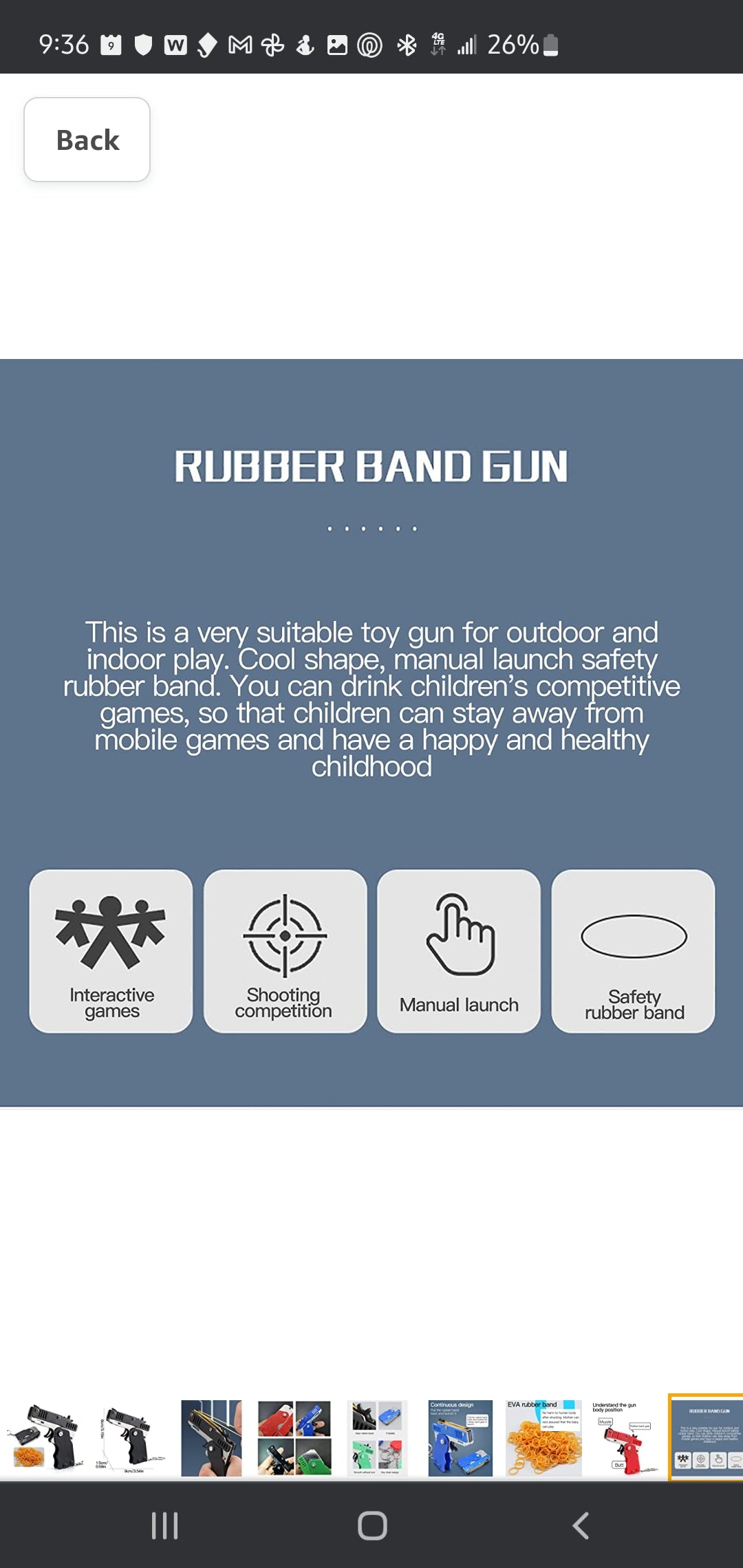 Rubber Band Toy Gun