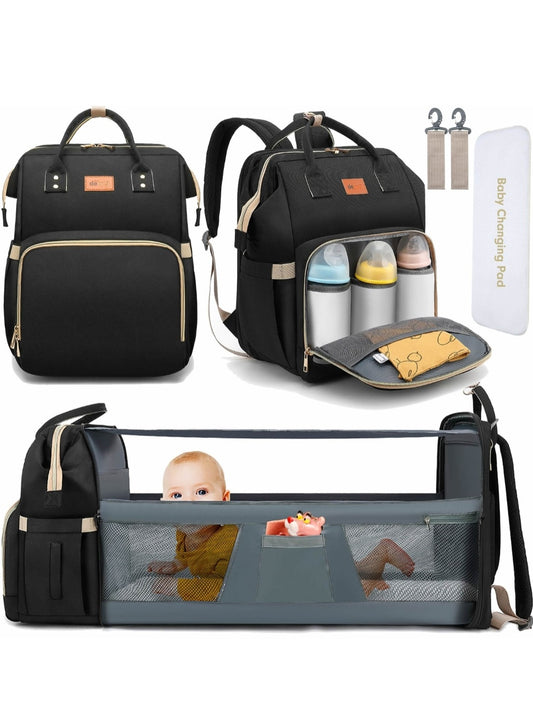 Diaper bag with portable changing table