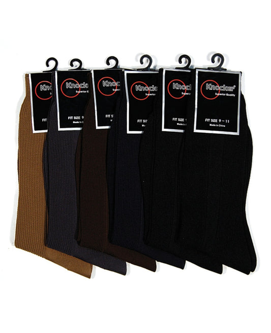 Men's 6pk knocker dress socks