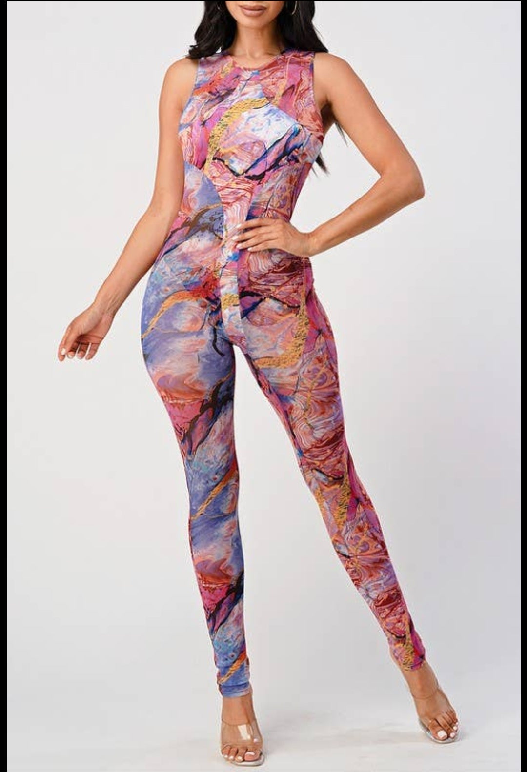 Multi color semi mesh Bodysuit