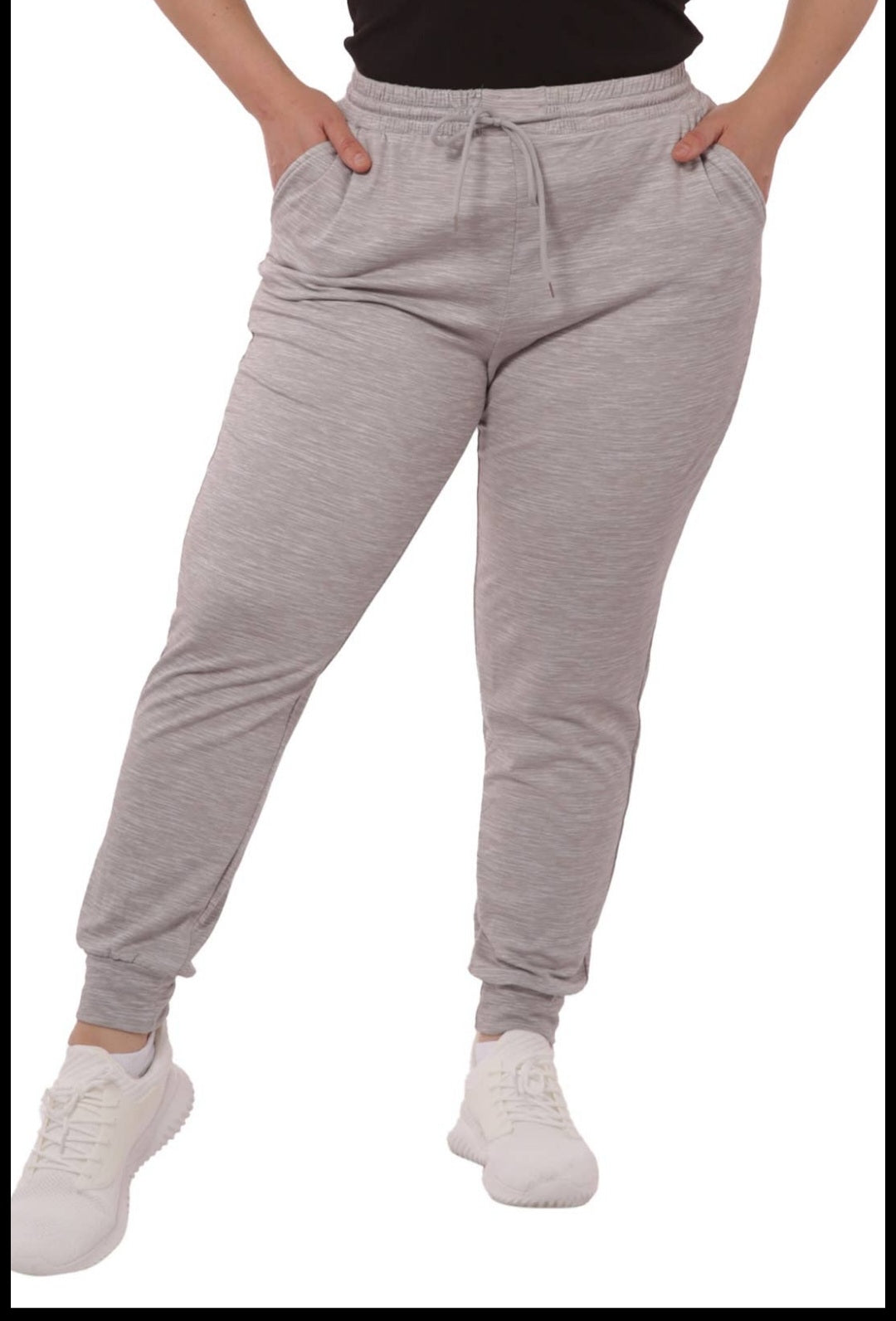 Plus sized soft brushed fleeced lined jogger sweatpants