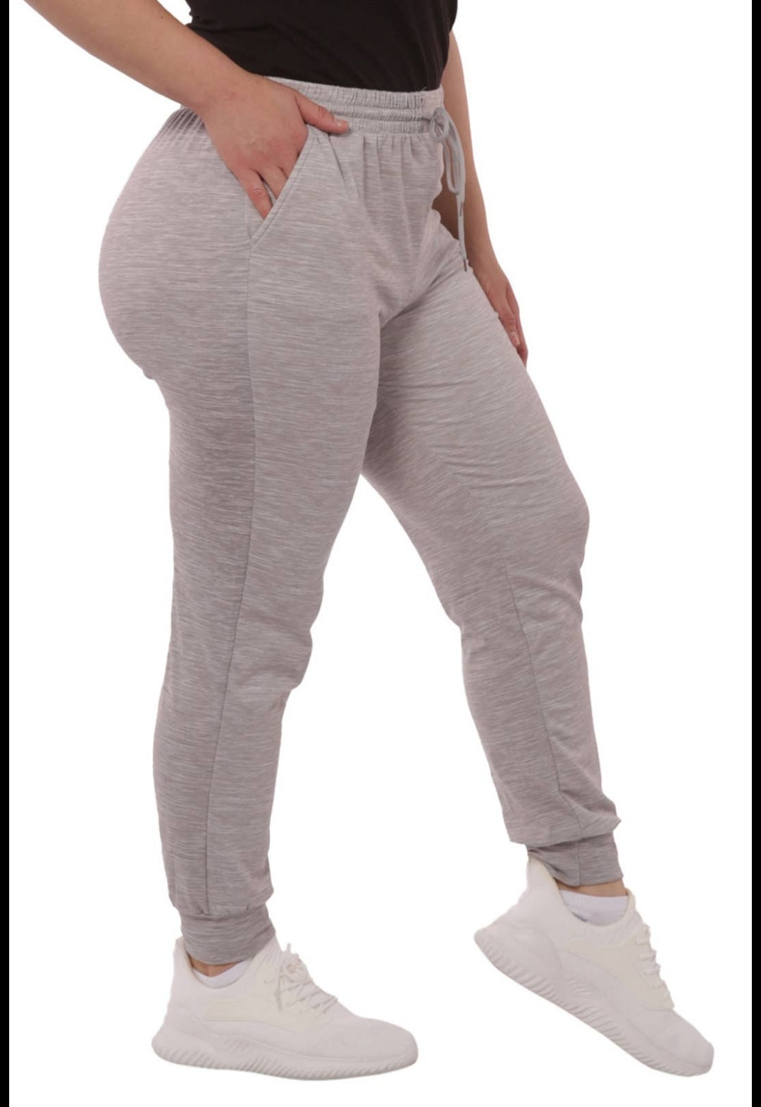 Plus sized soft brushed fleeced lined jogger sweatpants