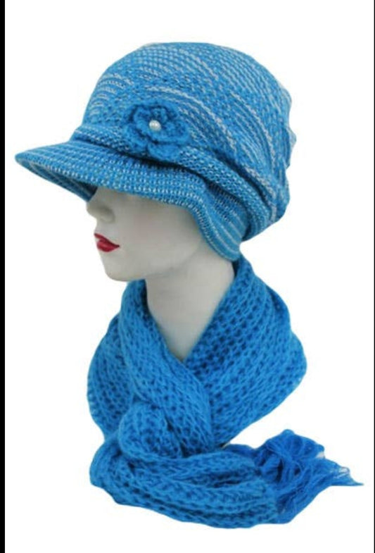 knit beanie and scarf set