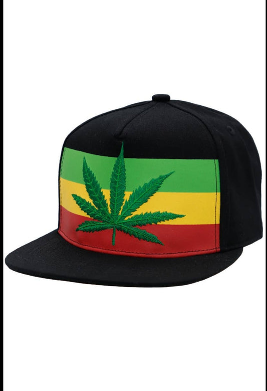 Rasta flag Marijuana embroidered hat