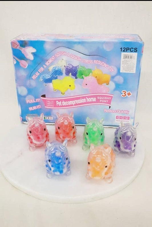 Gel bead unicorn squeeze toy