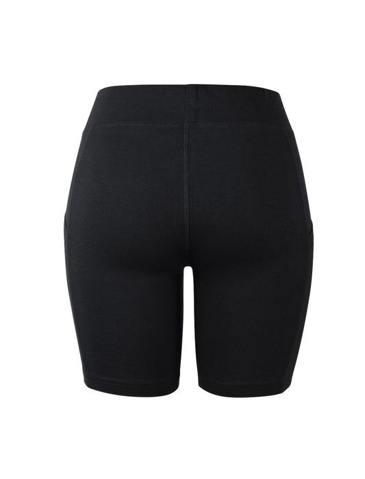 Black Ladies cotton leggings shorts with pockets
