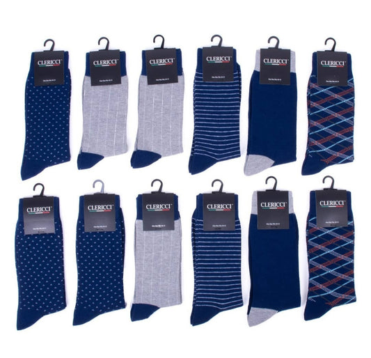 Men's navy fancy dress socks