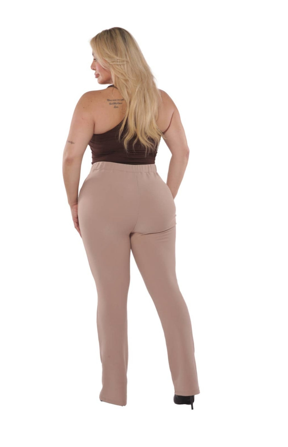 Women's flare pants with seam detail and waist tie
