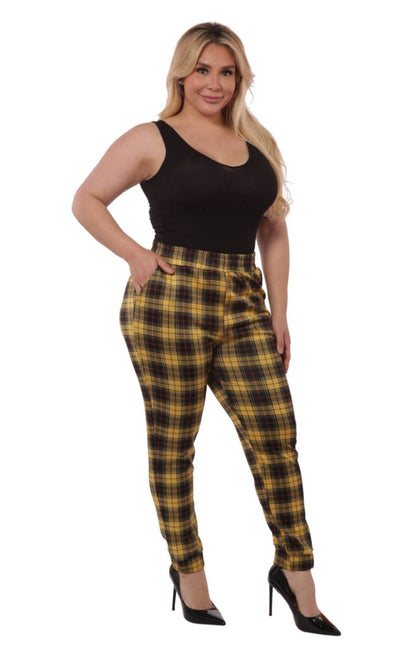 Plus size shirred waist and cuff joggers pants