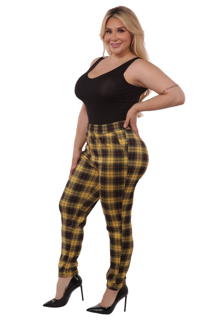 Plus size shirred waist and cuff joggers pants