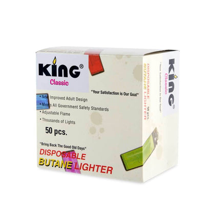 King Classic Disposable Butane Lighter Assorted Color