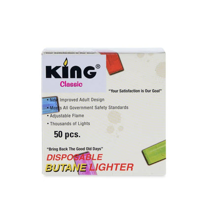 King Classic Disposable Butane Lighter Assorted Color